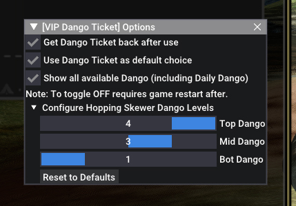 mhr VIP Dango Tickets